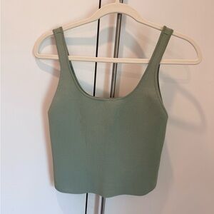 Alice + Olivia Sage Green Ribbed Crop Tank / Size M